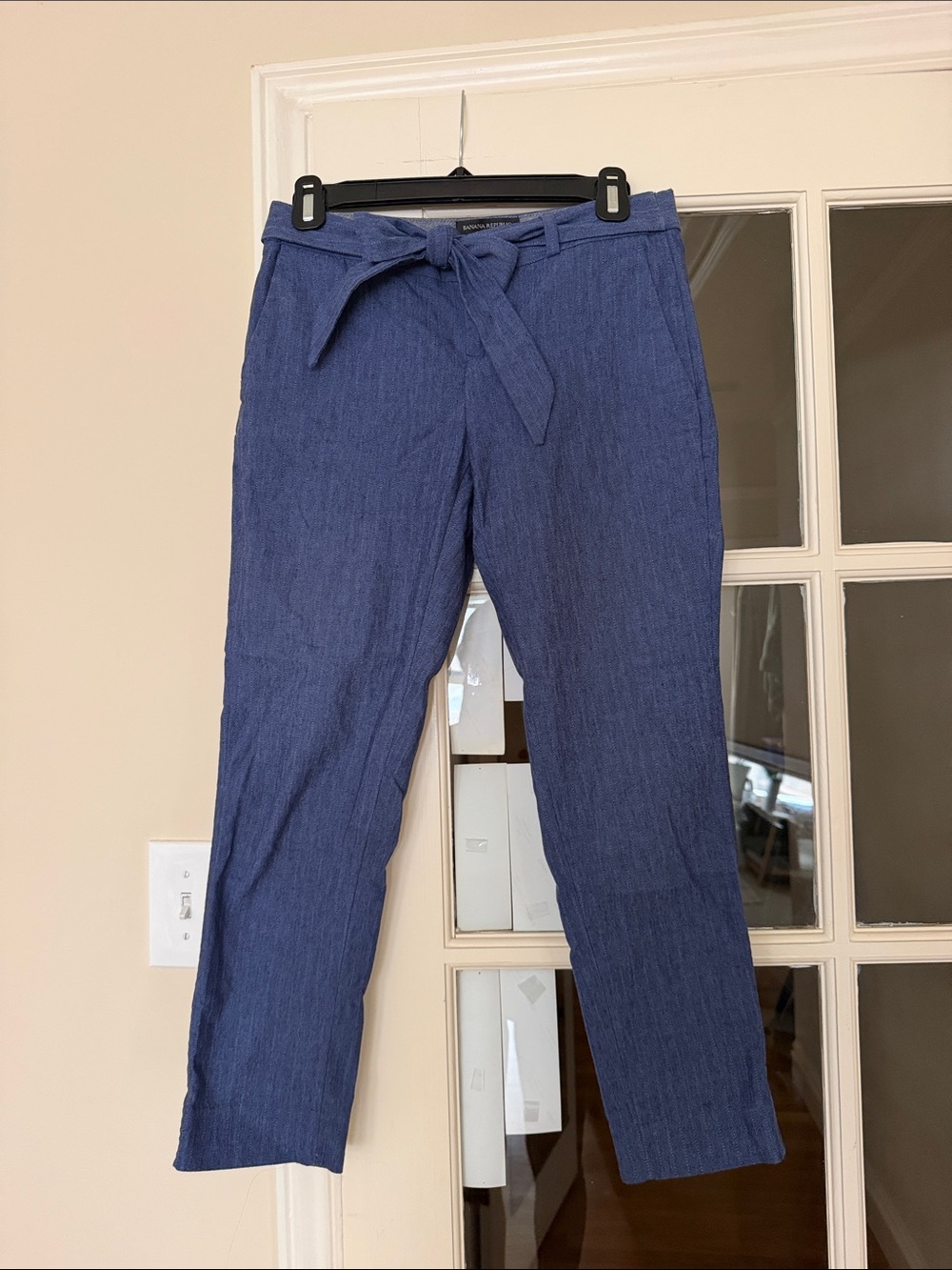 Banana Republic Navy Tie-Waist Trousers